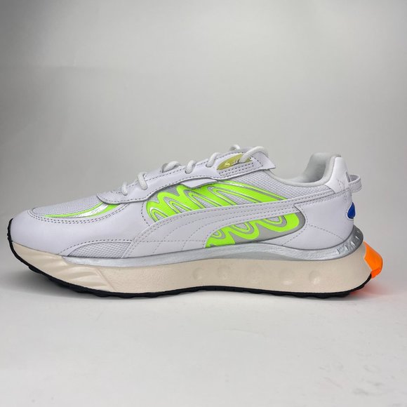 Puma Men\'s Wild Rider Tecno White Green Glare Sneakers Size 10.5 381596-03 main image 5